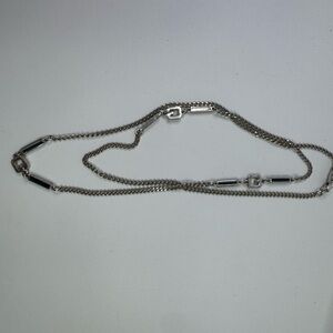 Vintage Givenchy Silver and Blue Geometric Necklace